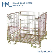 Wholesale Folding Steel Wire Mesh Basket Container for Wine Storage
